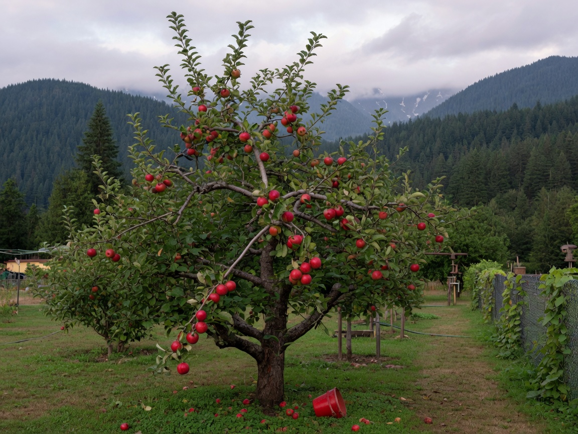 Apple tree with fruit