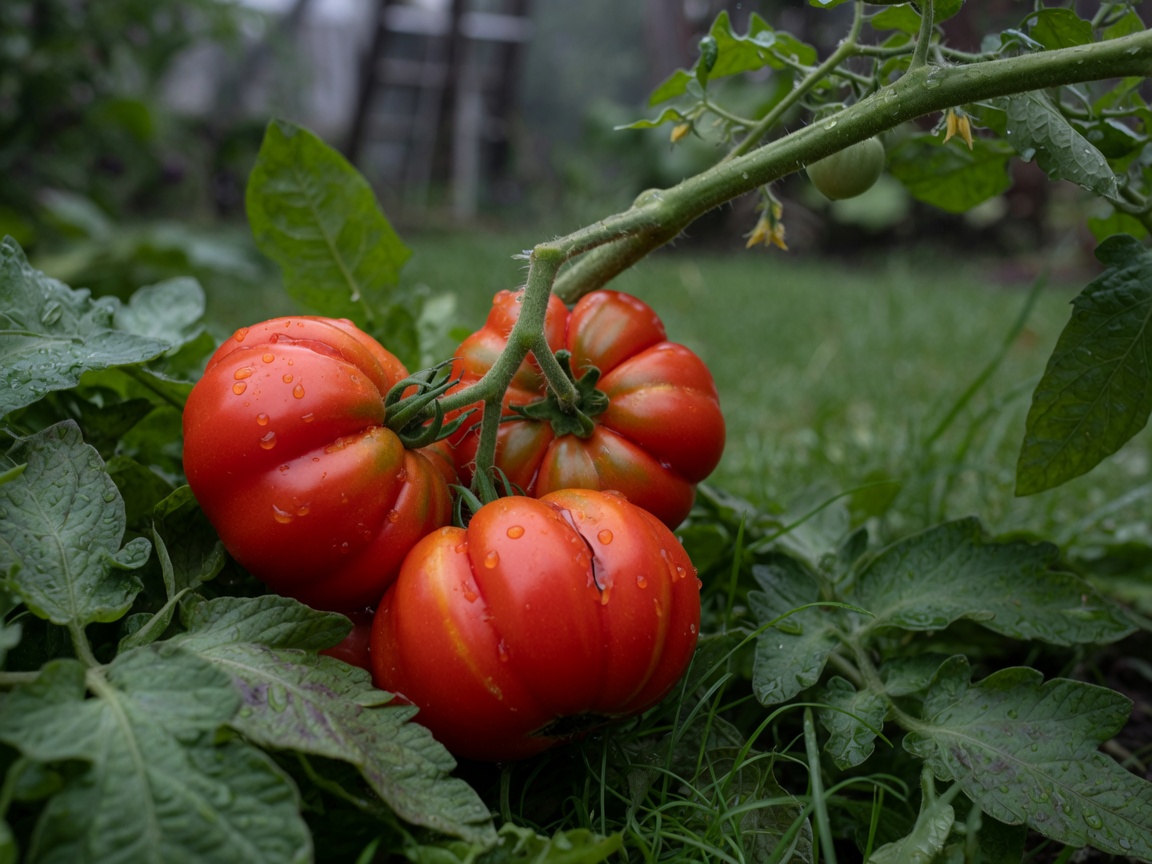 Red tomatoes on the vine